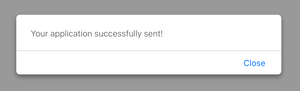 Screenshot of successful submission message