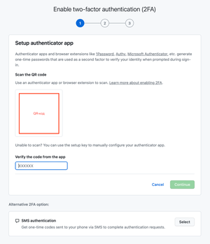 First step with setting up the authentication app.